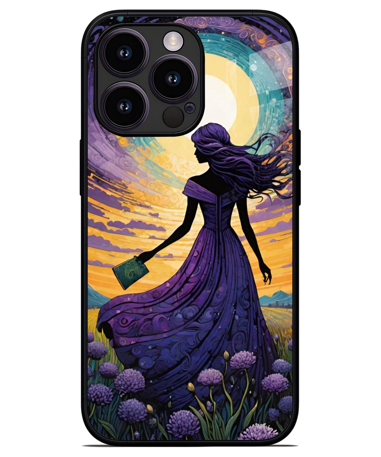 Whimsical Sunset Reader iphone 13 pro back cover 1