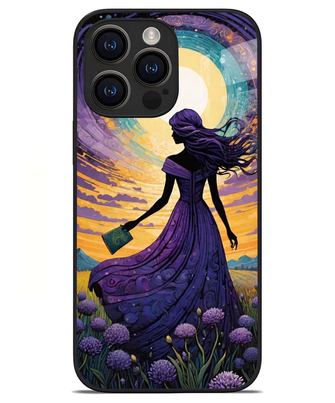 Whimsical Sunset Reader iphone 14 pro max back cover 1