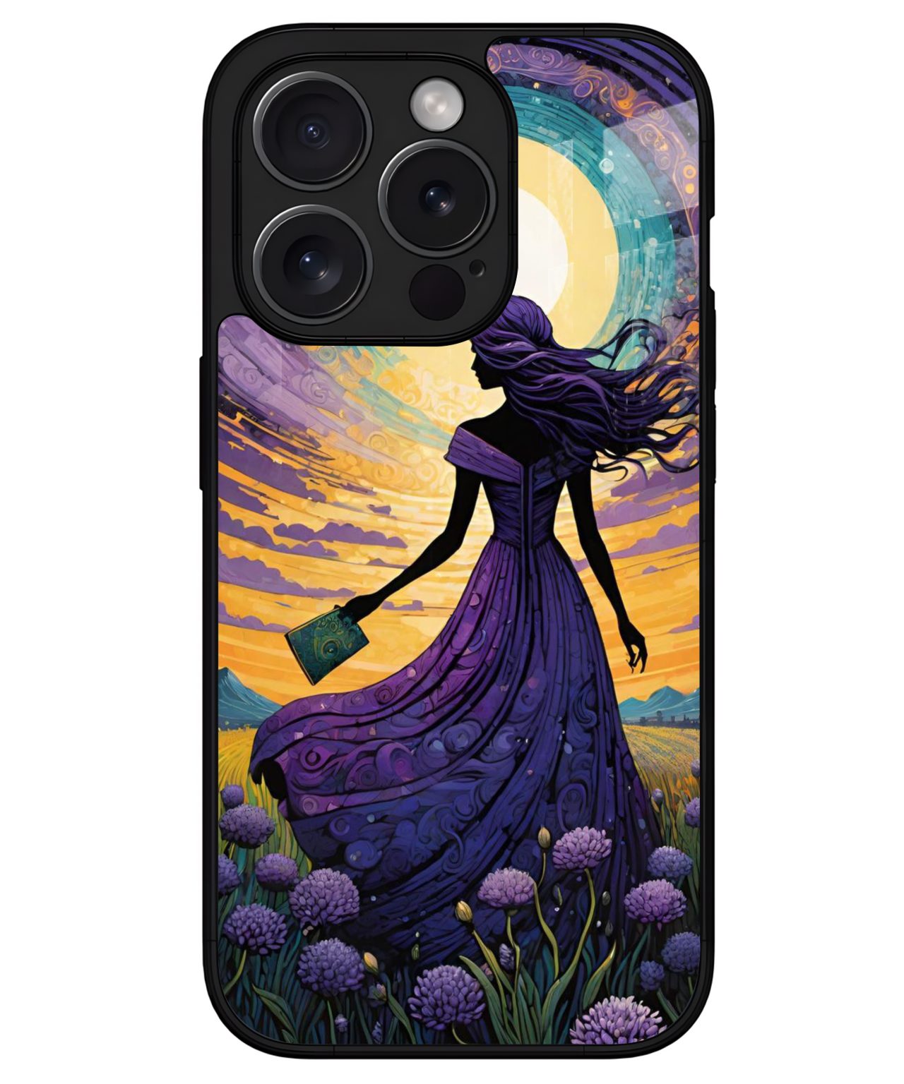 Whimsical Sunset Reader iphone 15 pro max back cover 1