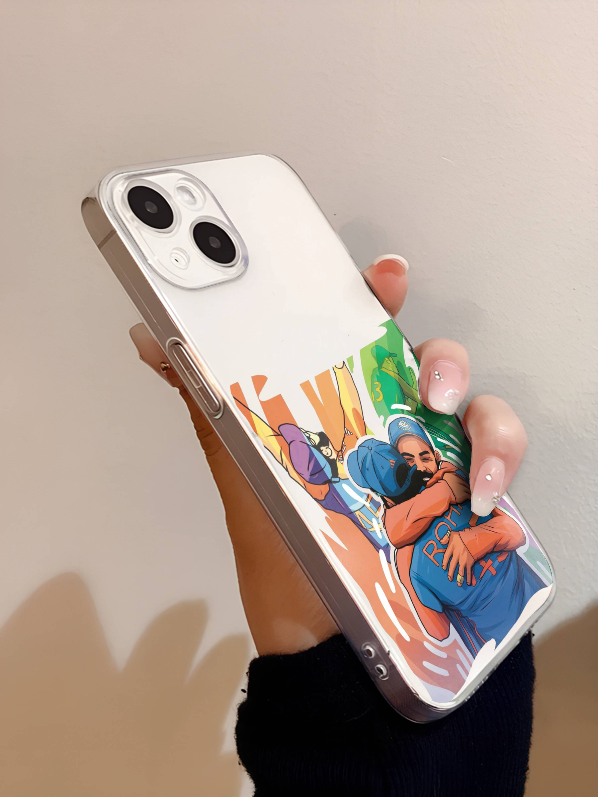 Cricket Team Hug Transparent Mobile Case 