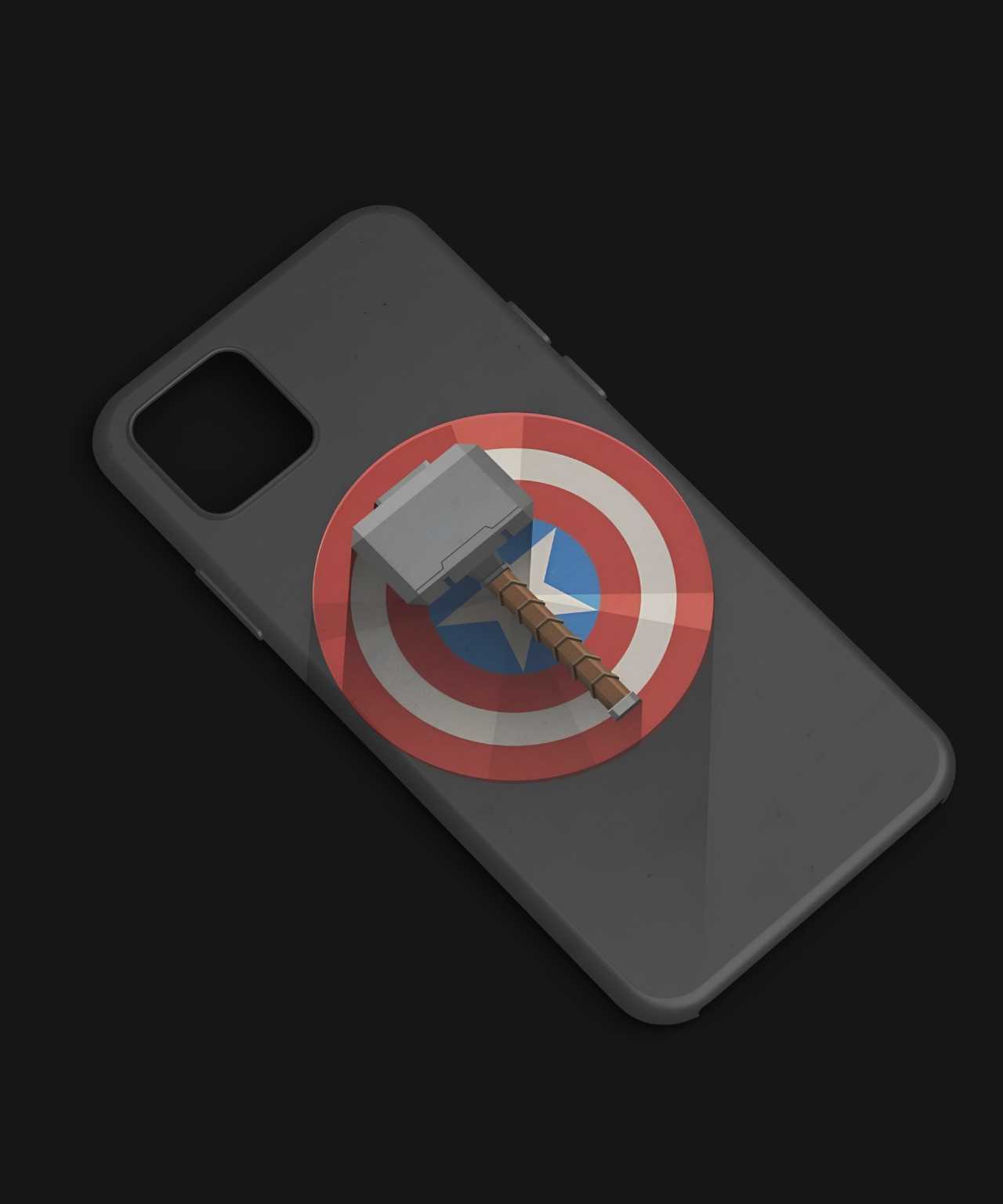 Captain shield with Hammer phone case - PopCase