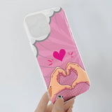 Comic Heart Hands Transparent Mobile Case