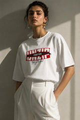 POPCASE white Unzip Your Soul zipper graphic oversized t shirt unisex bold red block text free your mind streetwear tshirt - white