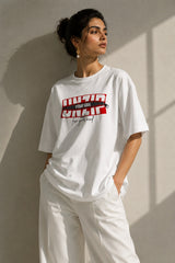 POPCASE white Unzip Your Soul zipper graphic oversized t shirt unisex bold red block text free your mind streetwear tshirt