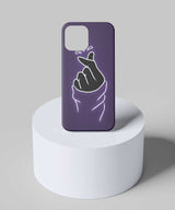 Purple Heart & Hand Light Effect Mobile Case - PopCase