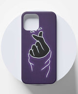 Purple Heart & Hand Light Effect Mobile Case - PopCase