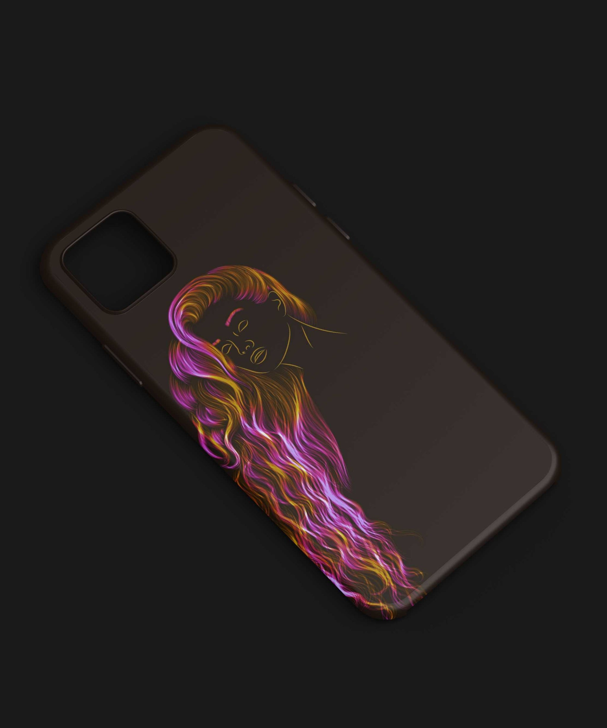 Girl phone cover with pink hair - PopCase