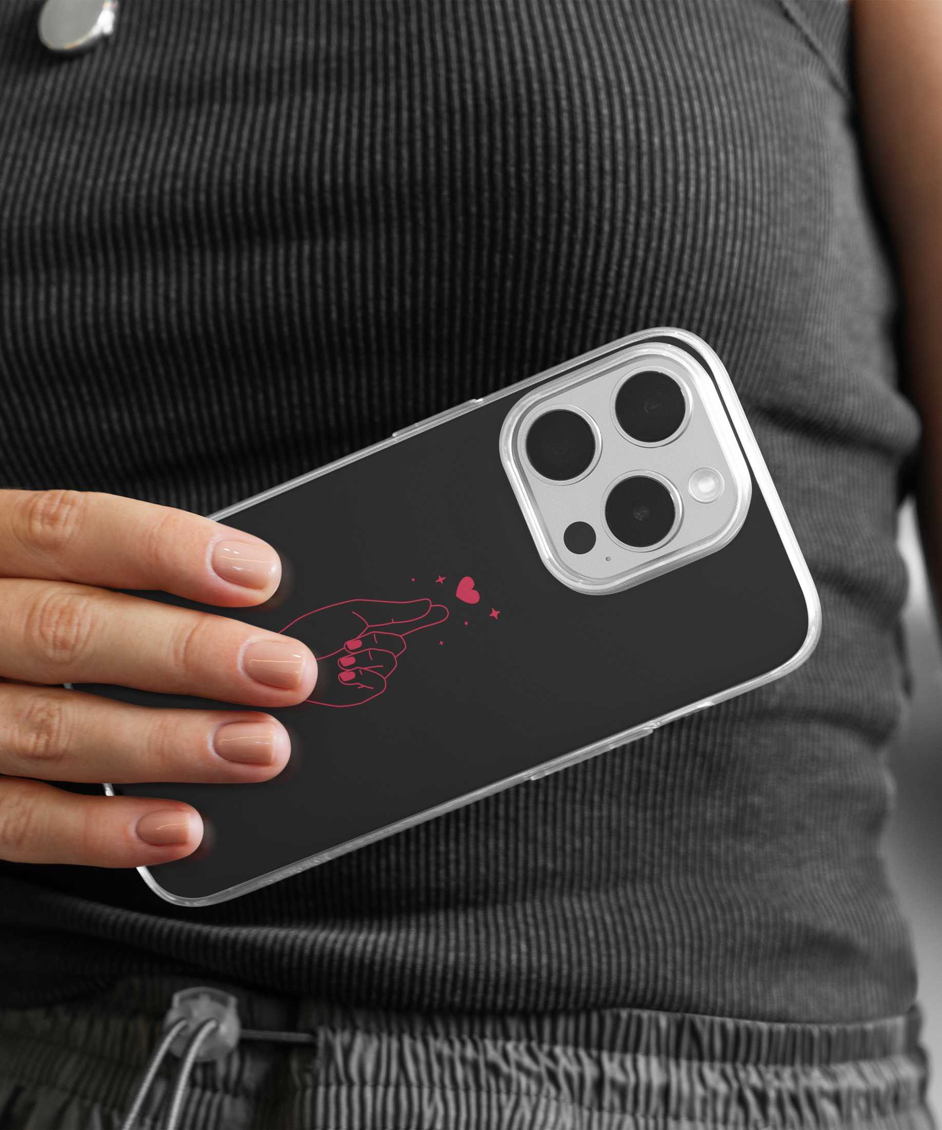 Chic Pink Hand with Heart Mobile Case - PopCase