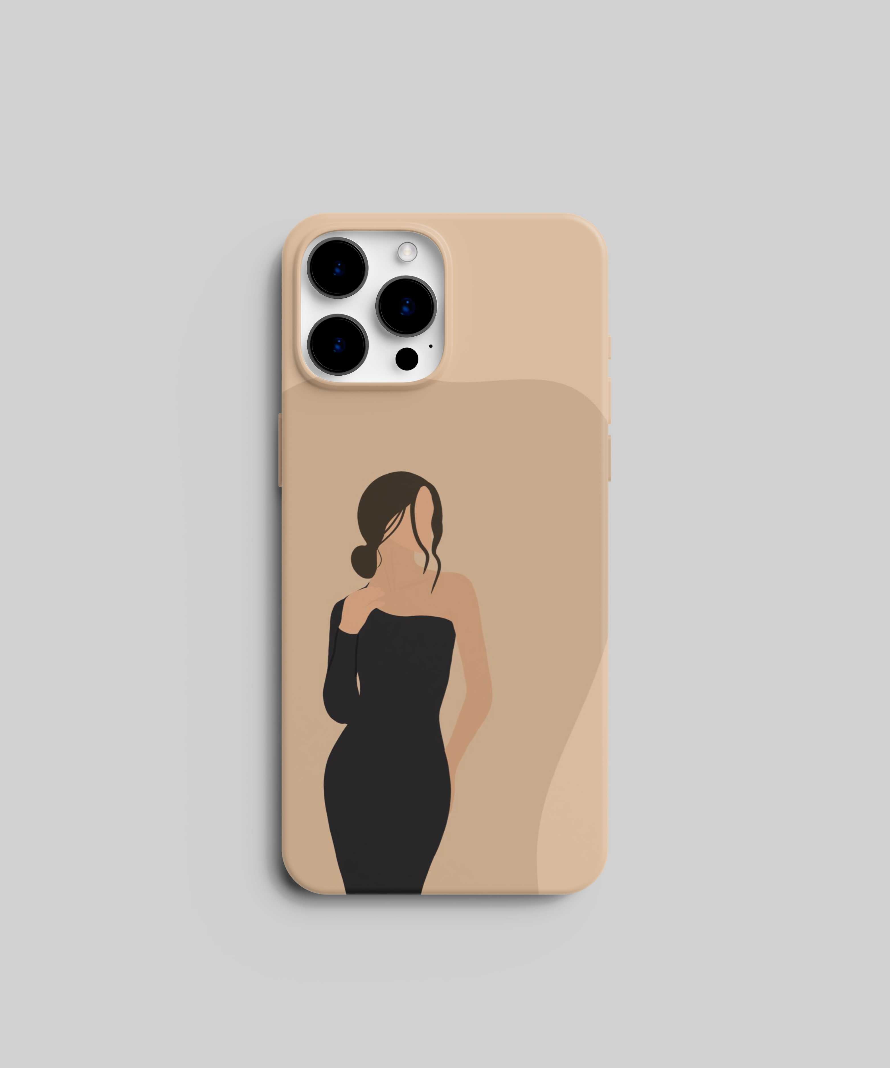 Elegant Black One-Piece Girl Mobile Case - PopCase