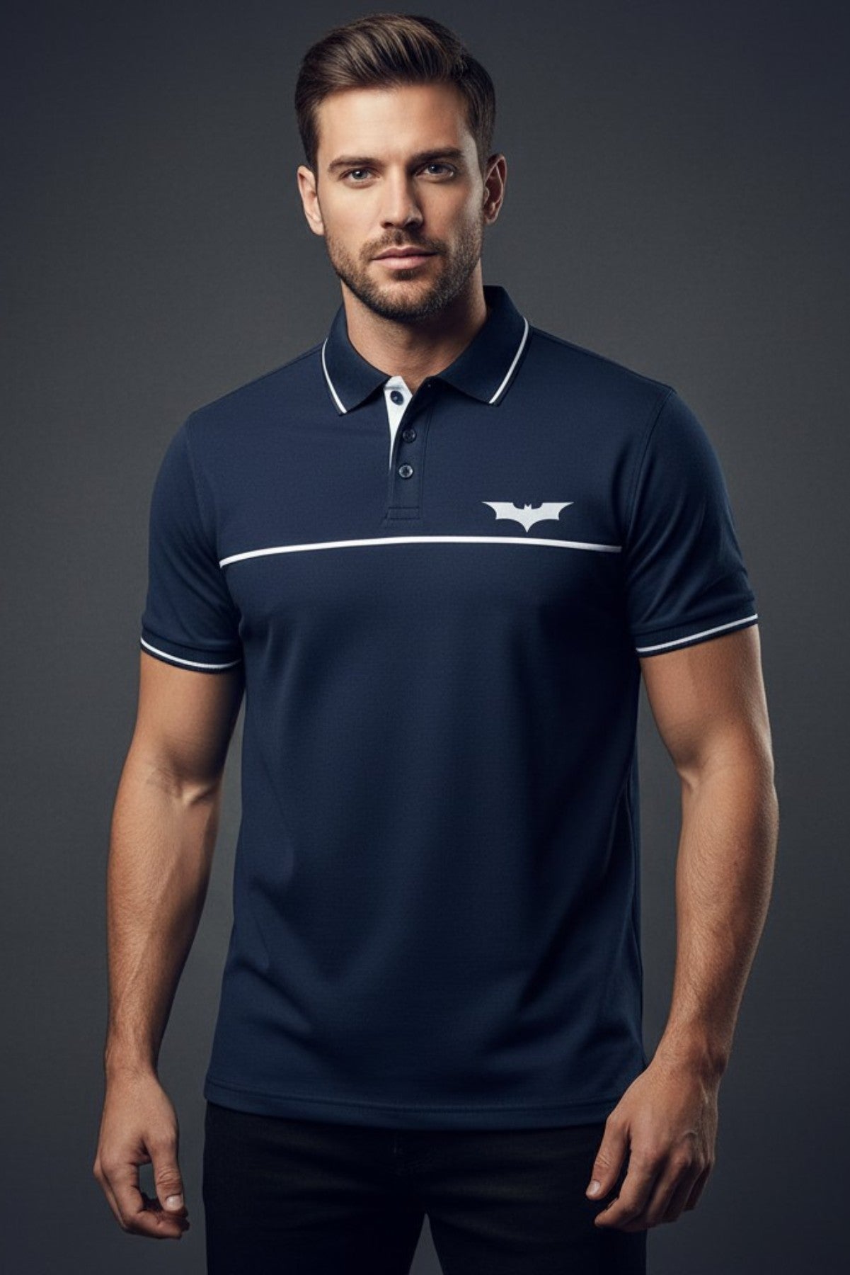 Batman Navy Blue Polo T-Shirt for Men 1