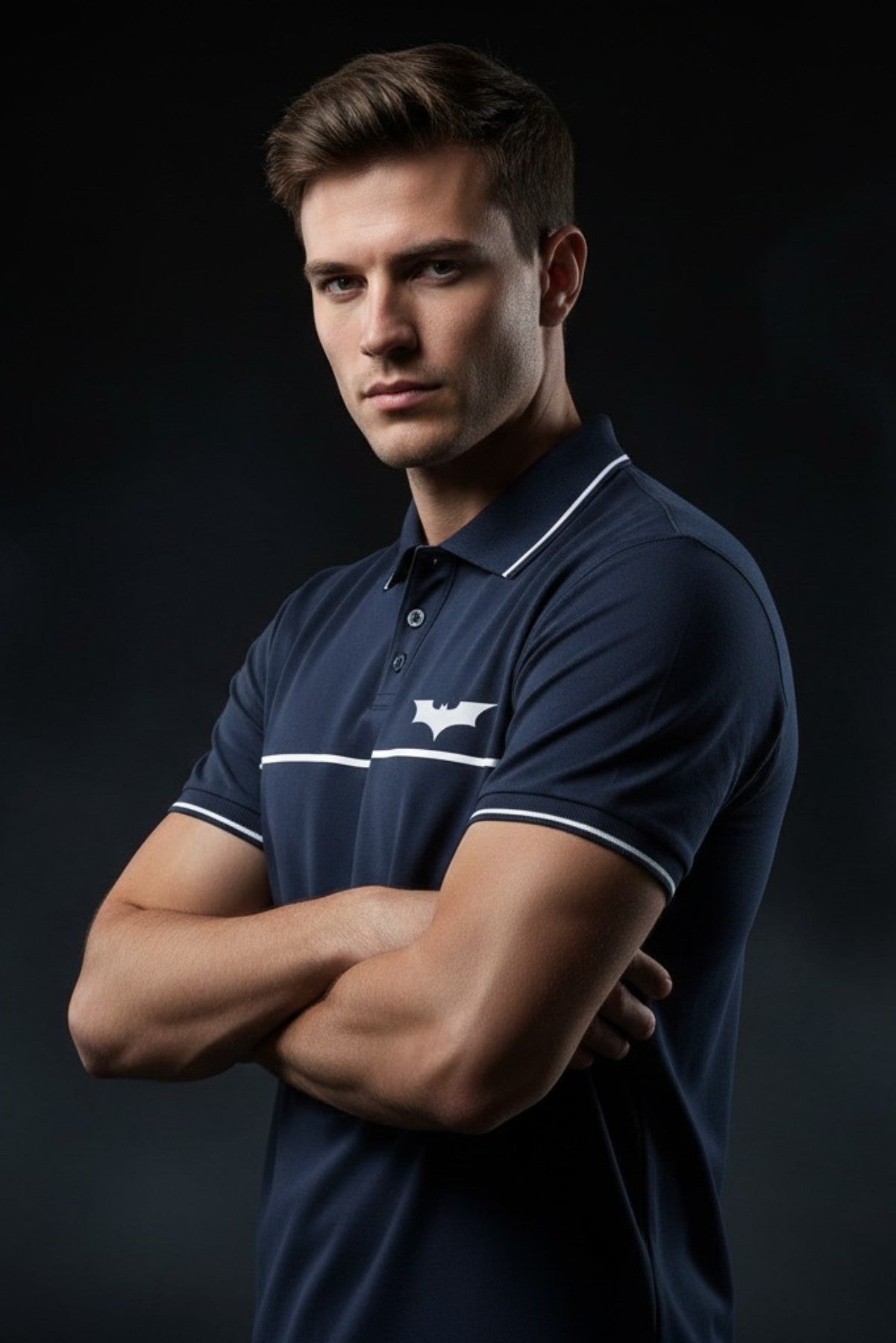 Batman Navy Blue Polo T-Shirt for Men 2