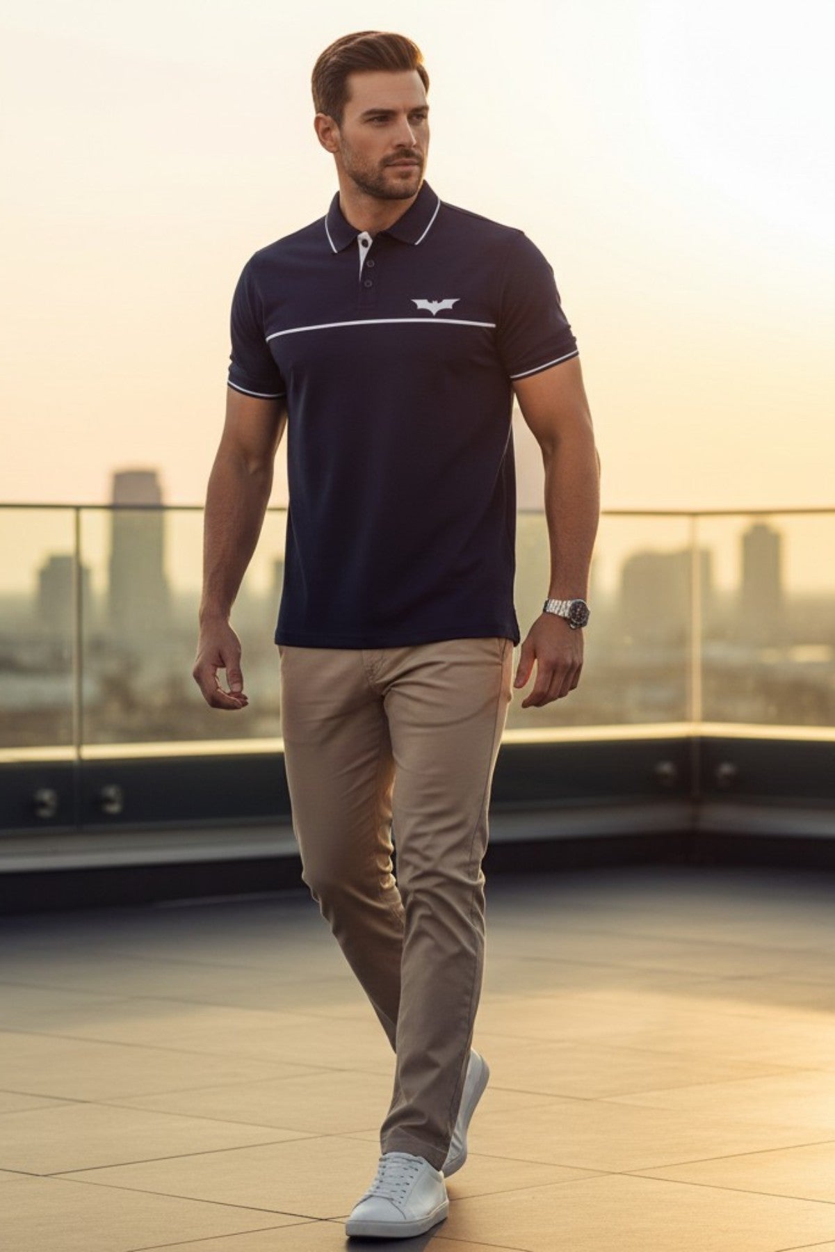 Batman Navy Blue Polo T-Shirt for Men 4