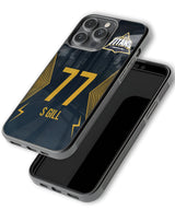 Phone case with number 77 and name S. Gill on a dark background