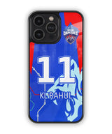 Phone case with number 11 and name Klorahul on a blue and red background