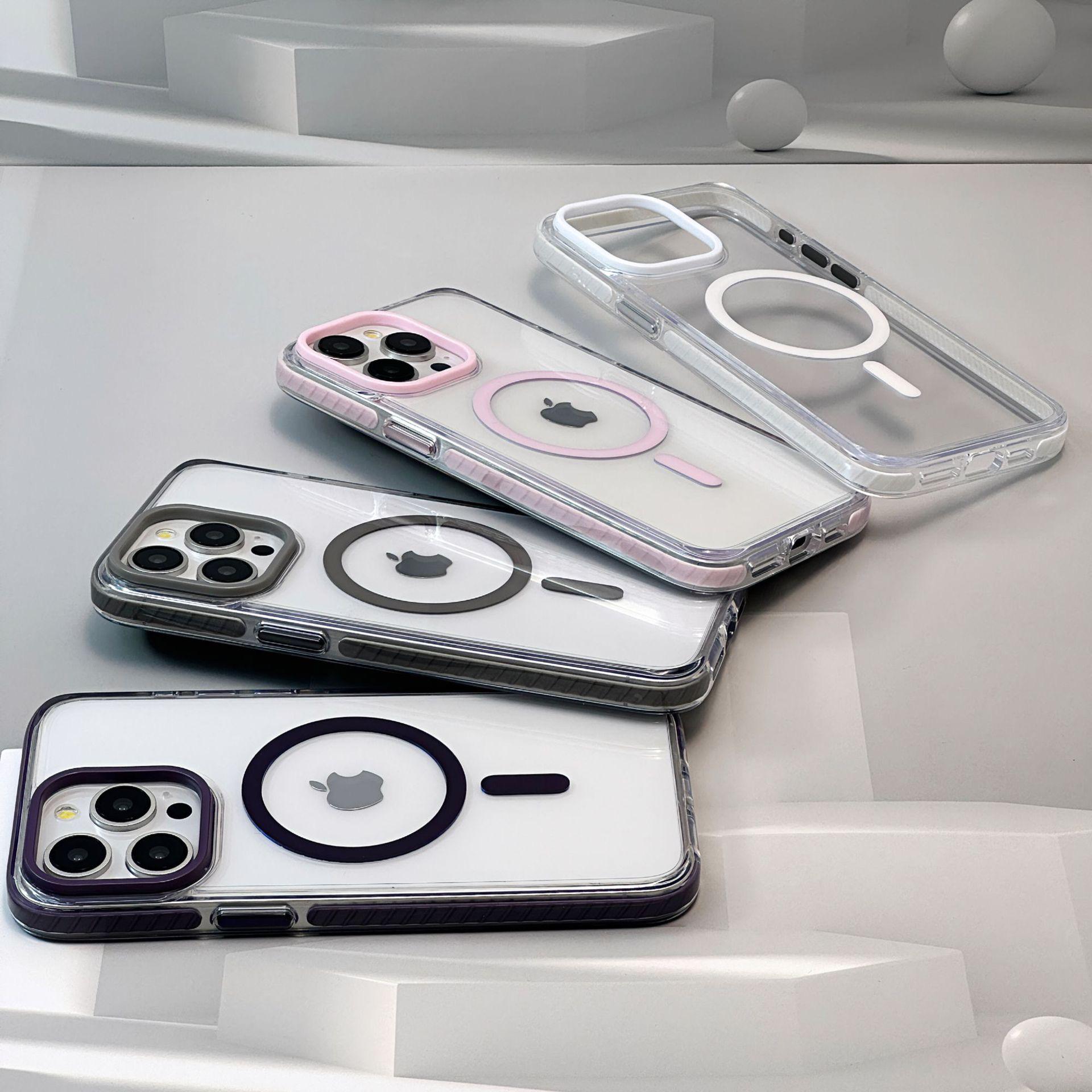 Three phone cases with Apple logo on a light gray background