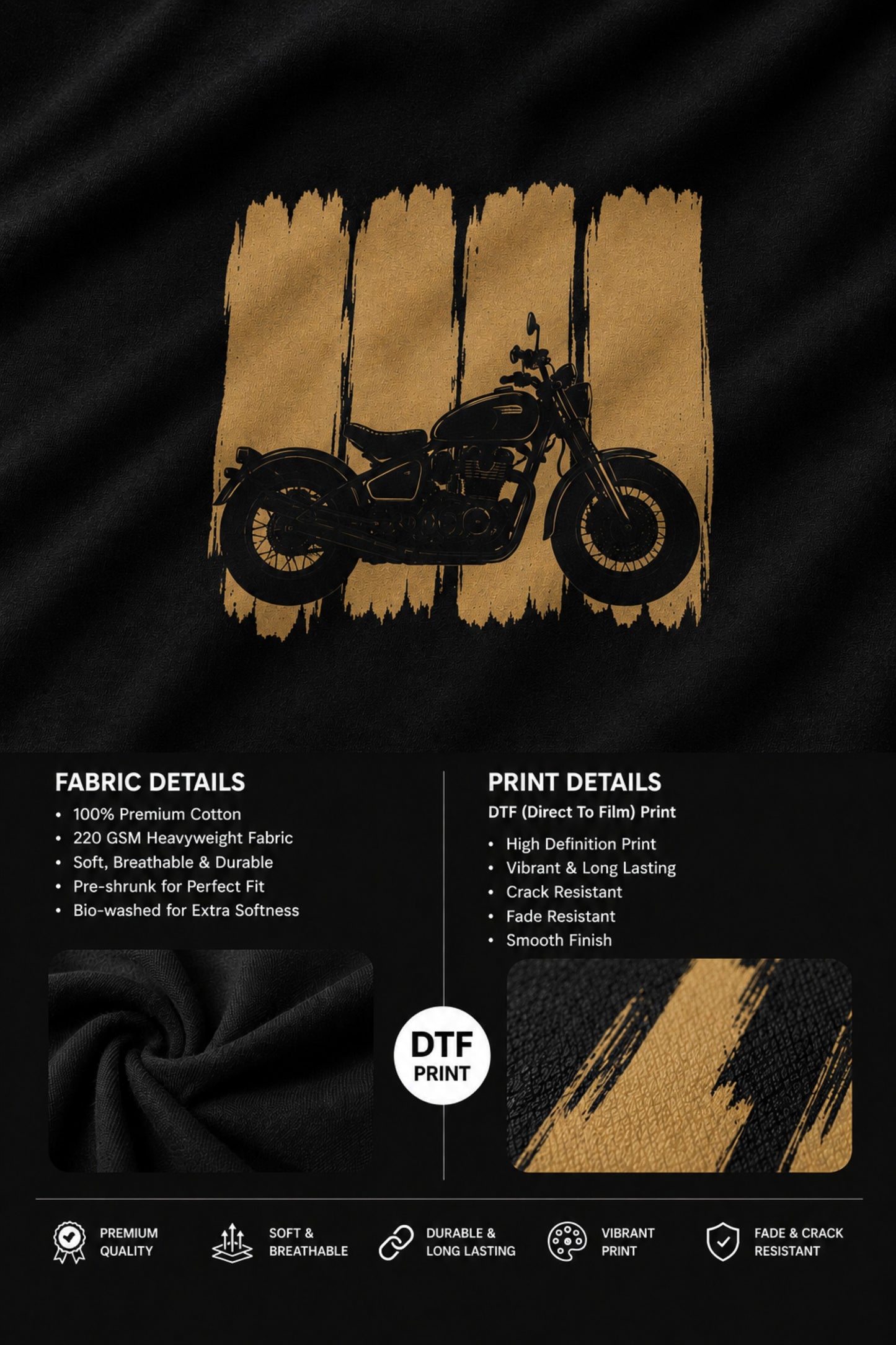 Back view of a man wearing an ENFIELD DESIGN black oversized t-shirt against a textured grey background. Features relaxed fit and premium cotton. - 6